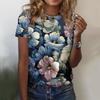 Beautiful Flower T Shirts for Women Summer New Short Sleeve Top Casual Fashion Printed Women's T-Shirt Harajuku Streetwear Tee