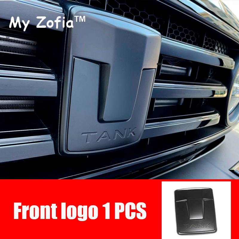 For Great Wall GWM Tank 300 2023 2024 2025 Car Front Emblem Badge Decals Black Steering Wheel Hub Logo Grille Cover Accessories