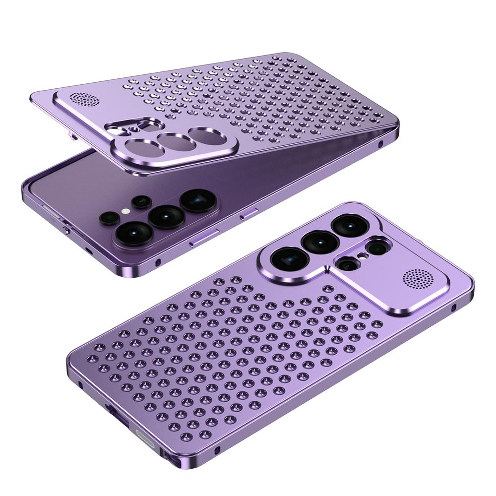 Aluminum Fragrance Hollow Heat Dissipation Phone Case For Samsung S23 S24 S25 S26 Ultra Lens Protection Shockproof Cover