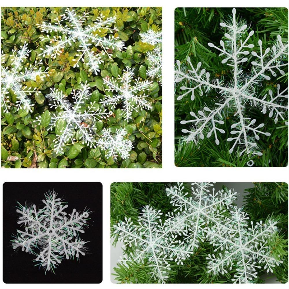 3/30pcs DIY Christmas Snowflake Glitter Xmas Tree Hanging Pendent Fake Snowflake  Party Decor