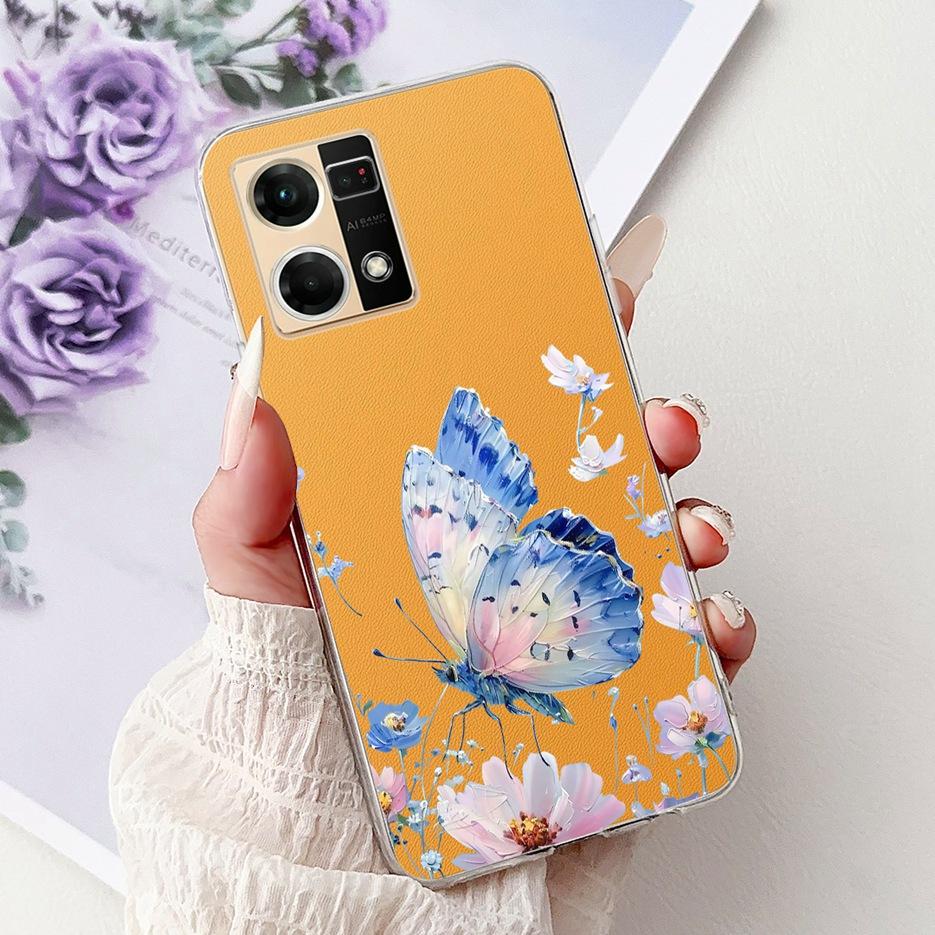 For Oppo F21 Pro 4G Case Reno7 4G CPH2363 Luxury Popular Painted Cover Soft Silicone Case For Oppo Reno8 Reno 7 F21s Pro 4G Bags