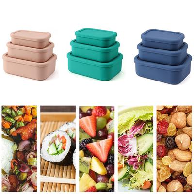 300/700/1300Ml Silicone Bento Box Adult Lunch Box Bento Containers Food Storage Box Container With Lid For School Work Travel
