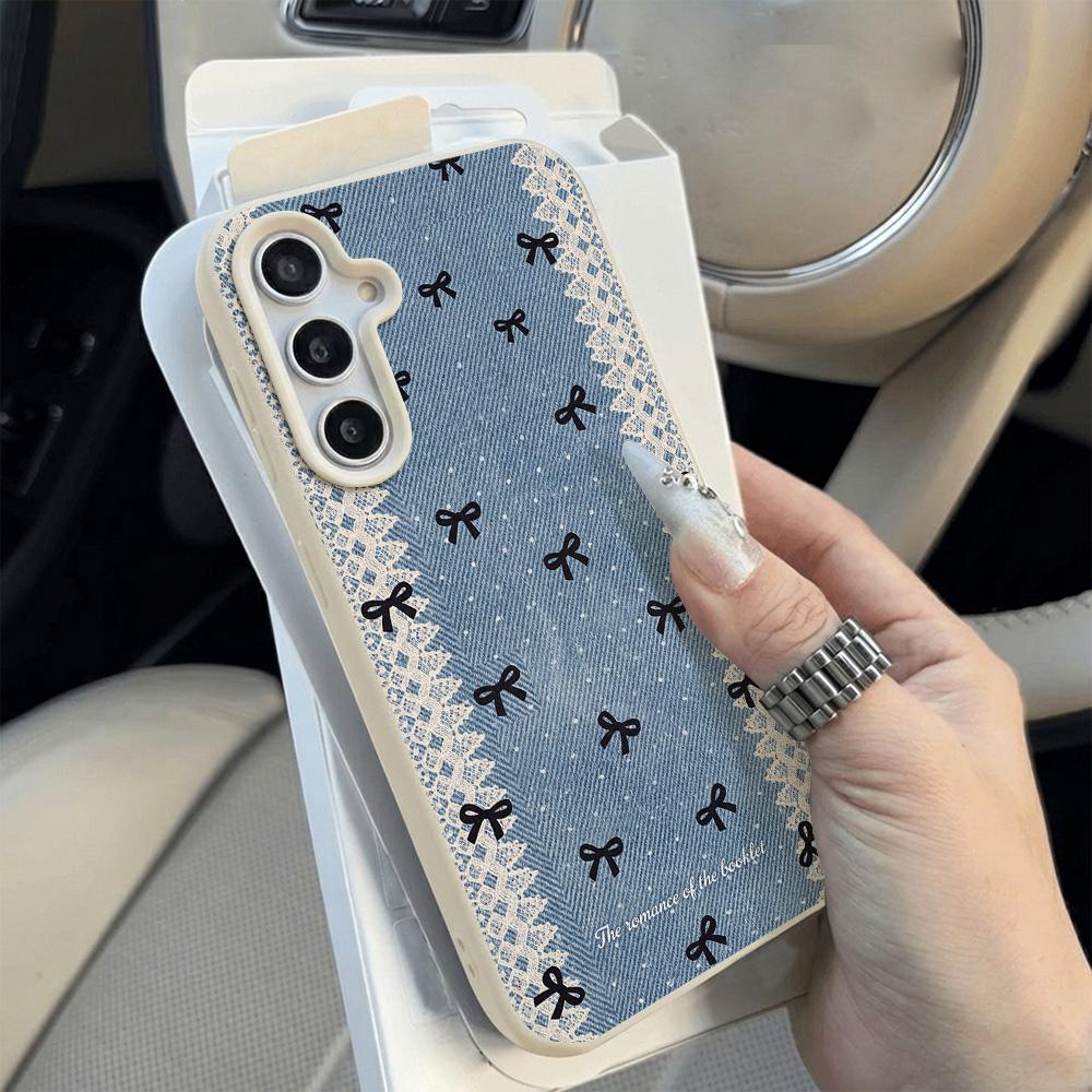 INS Bow Phone Case For Samsung A57 A37 A56 A16 A17 A55 A36 A53 A35 A34 A06 A07 A26 A05S S25 S26 Ultra S24 FE S23 Leather Cover