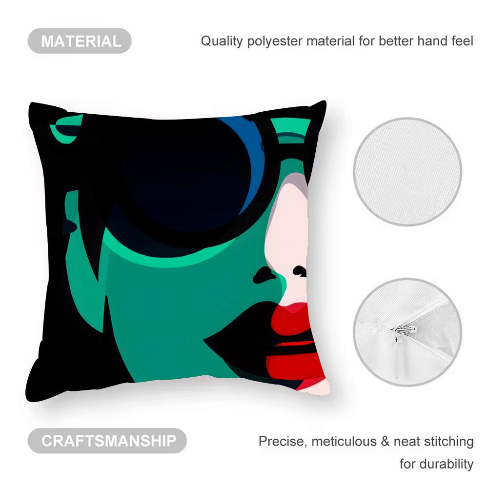 Pop style modern girlcreativity, fashion Cushion Cover Anti-dustmite Pillowcase Invisible zipper silky short plush Sofa cushion