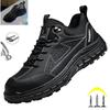 Genuine Leather Composite Toe Breathable Insulation Men Work Safety Shoes Anti Smashing Anti Slip Cowhide Labor Shoes Sneakers