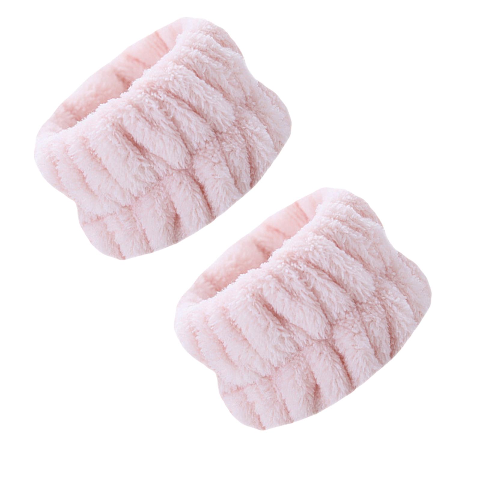 2pcs Microfiber Cuff Wrist Bands Super Soft Absorbent Spa Wristbands for Women Infant Bathing Accessories Face Wash Hair Band
