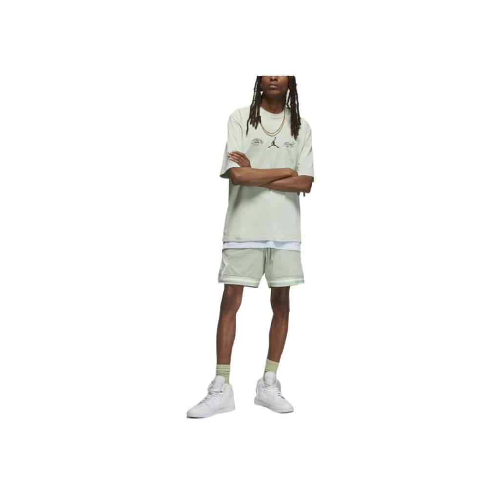 Jordan Character Letter Print Casual Crew Neck Short Sleeve T-Shirt Men Tops Aqua-Blue DM1445-017