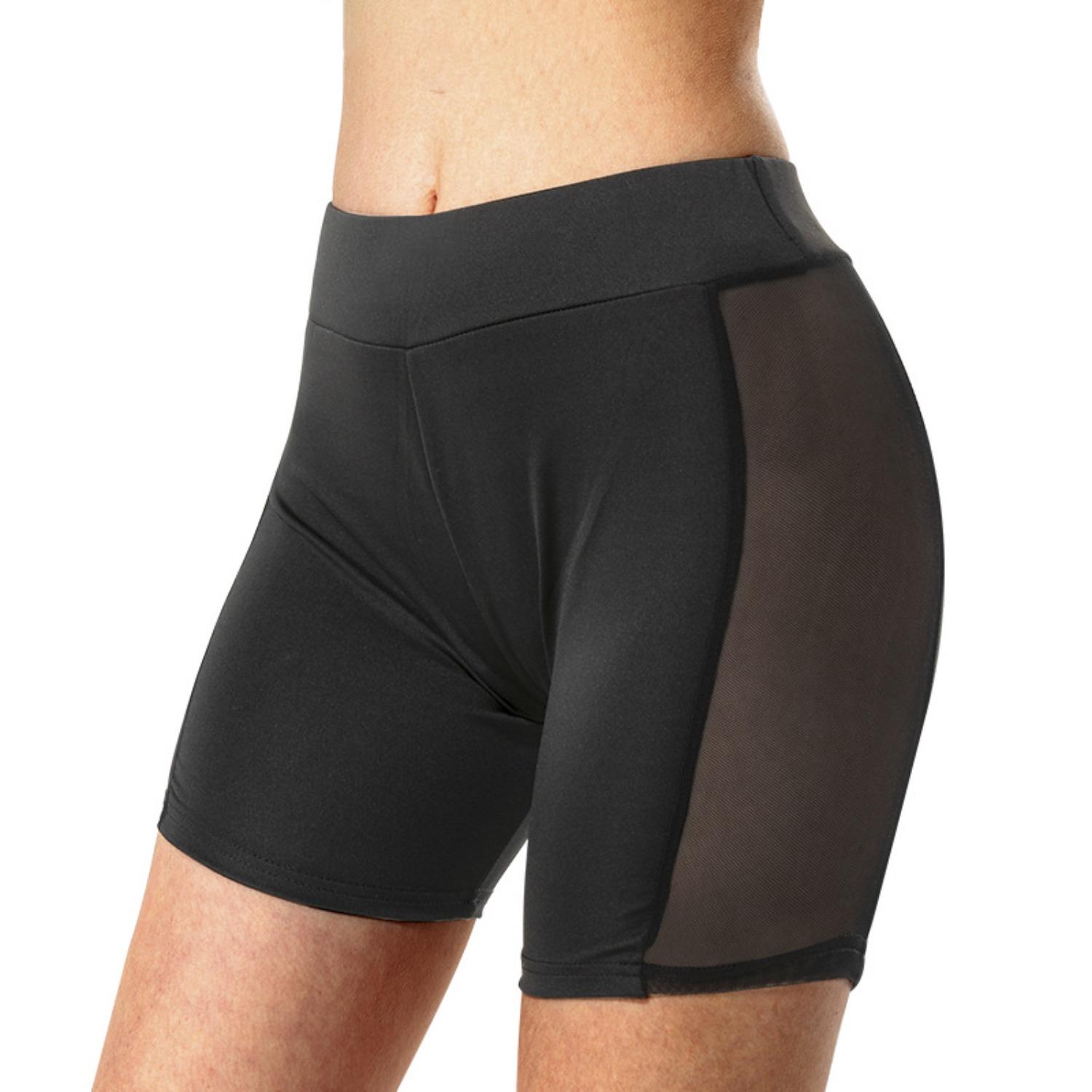 Women s High Waist Mesh Shorts Athletic Yoga Bottoms Sexy See Through Summer S