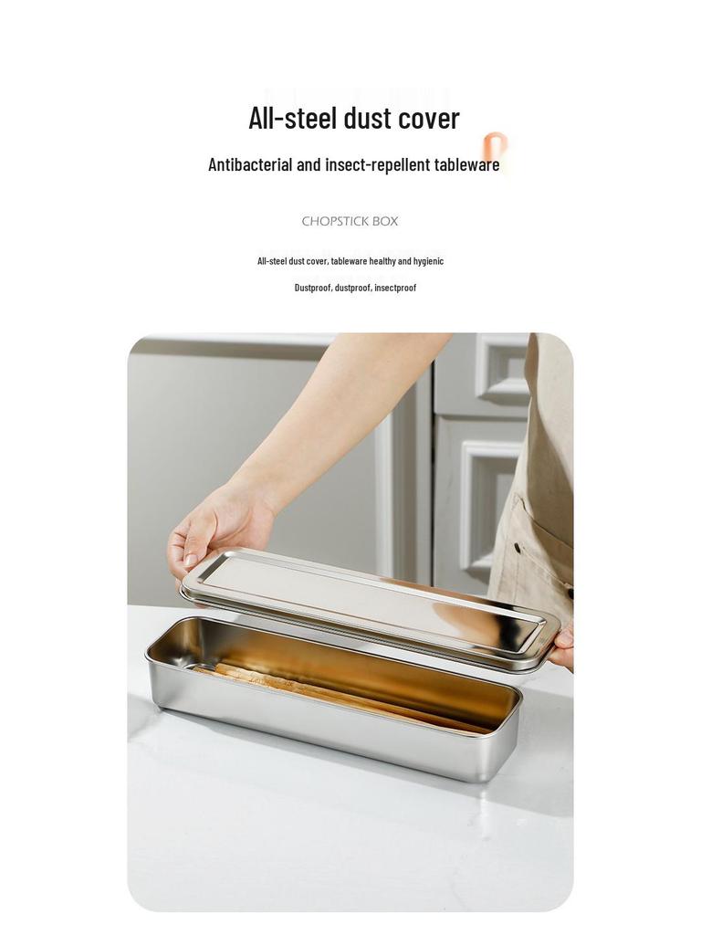 Stainless Steel Portable Cutlery Storage Box - Waterproof & Mildew-Proof for Outdoor Picnics