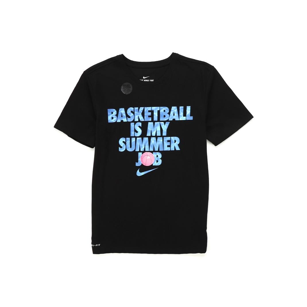 Nike Alfabet Print Basketbal T-Shirt Heren Tops Zwart 923724-010 S