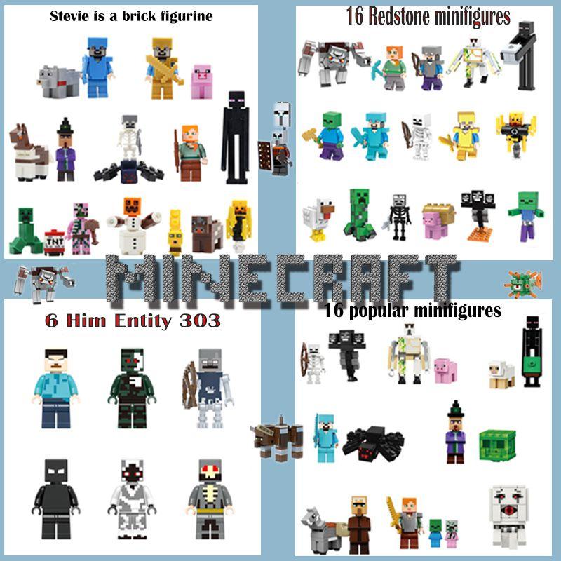 Figures Steve Minecraft Him Building Blocks Toys Bricks Children Birthday Gifts
