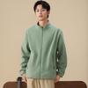 ROMON Unisex Double-Sided Fleece Full-Zip Stand-Collar Sweatshirt
