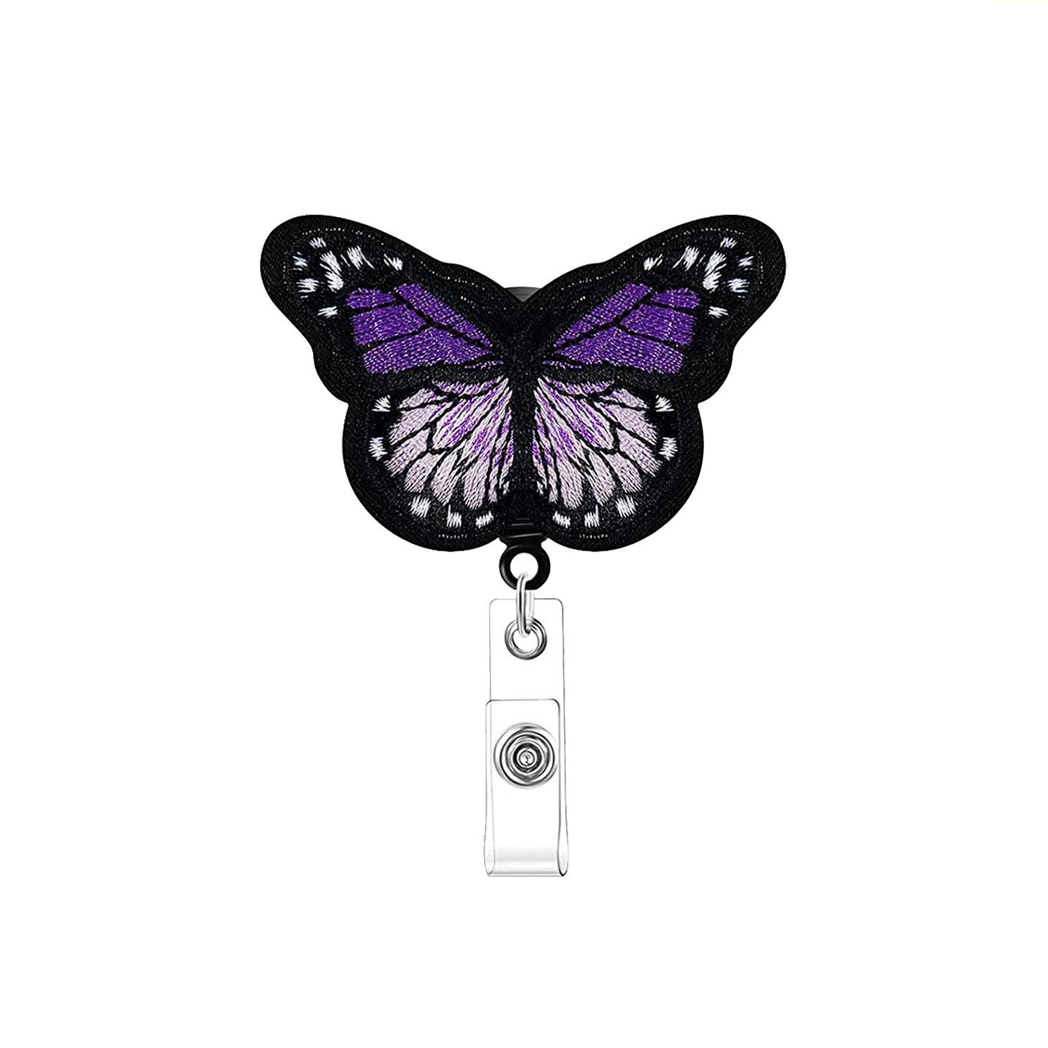

Retractable Badge Holder Clip for Nurse Doctor ID Card Reel with Belt Clip School Office Student фиолетовый
