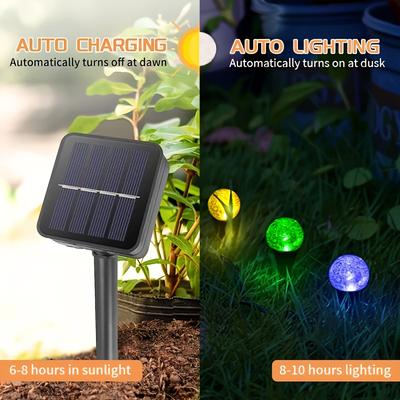 Solar Inground Bubble Globe Light 20 LED Pathway Light Outdoor Waterproof Landscape Lighting Lamps For Gardens Patio Lawn Party