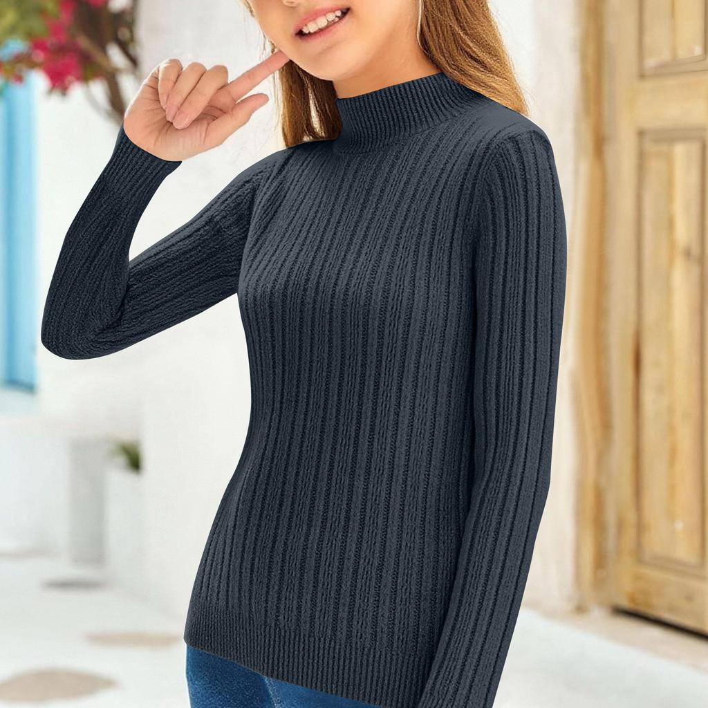 Children's Fashionable Casual Half-high Collar Bottoming Shirt Long-sleeved Top