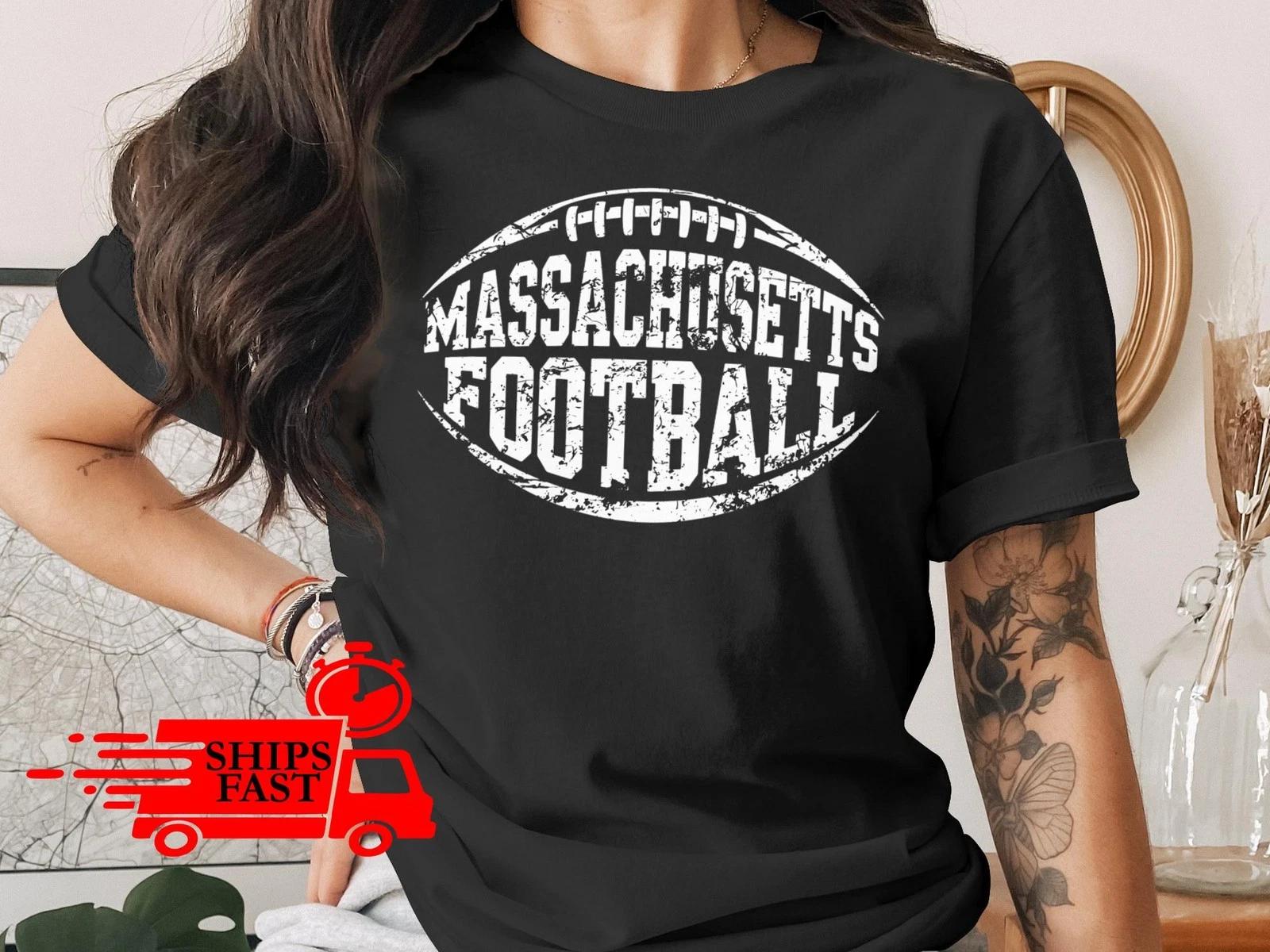 Massachusetts Football T-Shirt Comfort Colors Distressed State Pride Tee 4XL