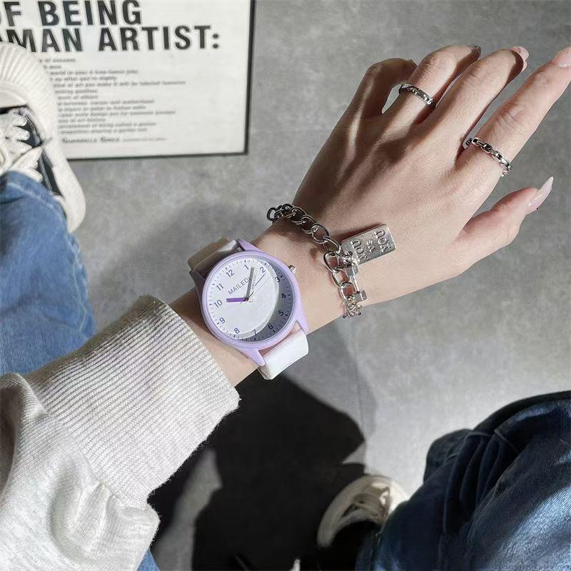 Ladies Quartz Watch 2D Graffiti Fairy Design Creative Harajuku Style for Girls Students