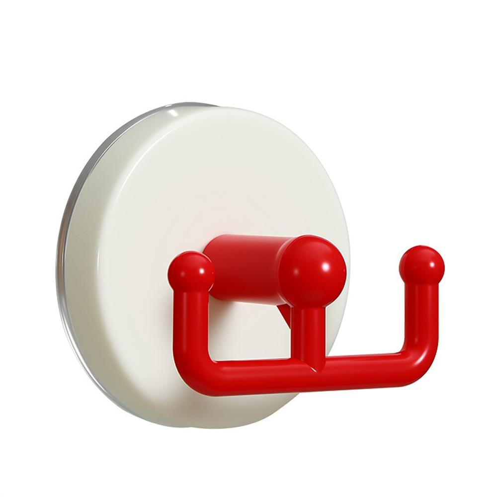 5pcs Vacuum Pressing Suction Cup Hook High Load Capacity No Drill Wall Mounted Hook Double-hook Removable Bathroom Organiser