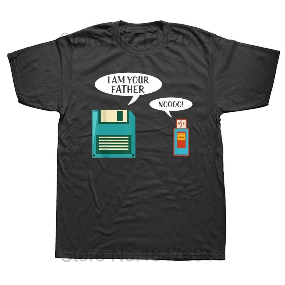 Ich bin dein Vater Shirt USB Diskette Computer Geek T-Shirts Grafik Baumwolle Streetwear Kurzarm Geburtstagsgeschenke T-Shirt