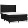 Box Spring Bed with Mattress Black 140 x 200 cm Fabric