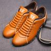 Herrenschuhe Lässige Sneaker Mode Frühling Herbst Einfarbige Lederschuhe Formelle Business Sport Flach Runde Spitze Leicht Atmungsaktiv