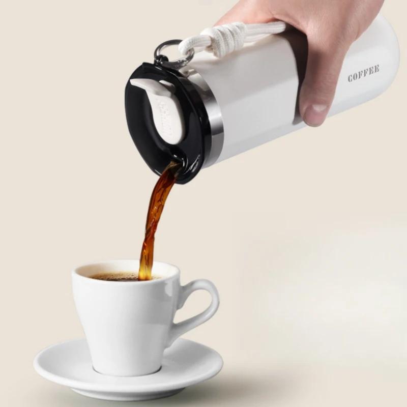 Double-Layer Stainless Steel Vacuum Coffee Mug, Insulated Travel Cup, 350/500ml Leakproof & Slip Resistant Portability Design