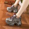 Grube podeszwy buty typu "dad shoes" dla kobiet wiosna 2026 moda z cyrkoniami wewnętrzne podwyższenie wysokości buty damskie buty sportowe i codzienne