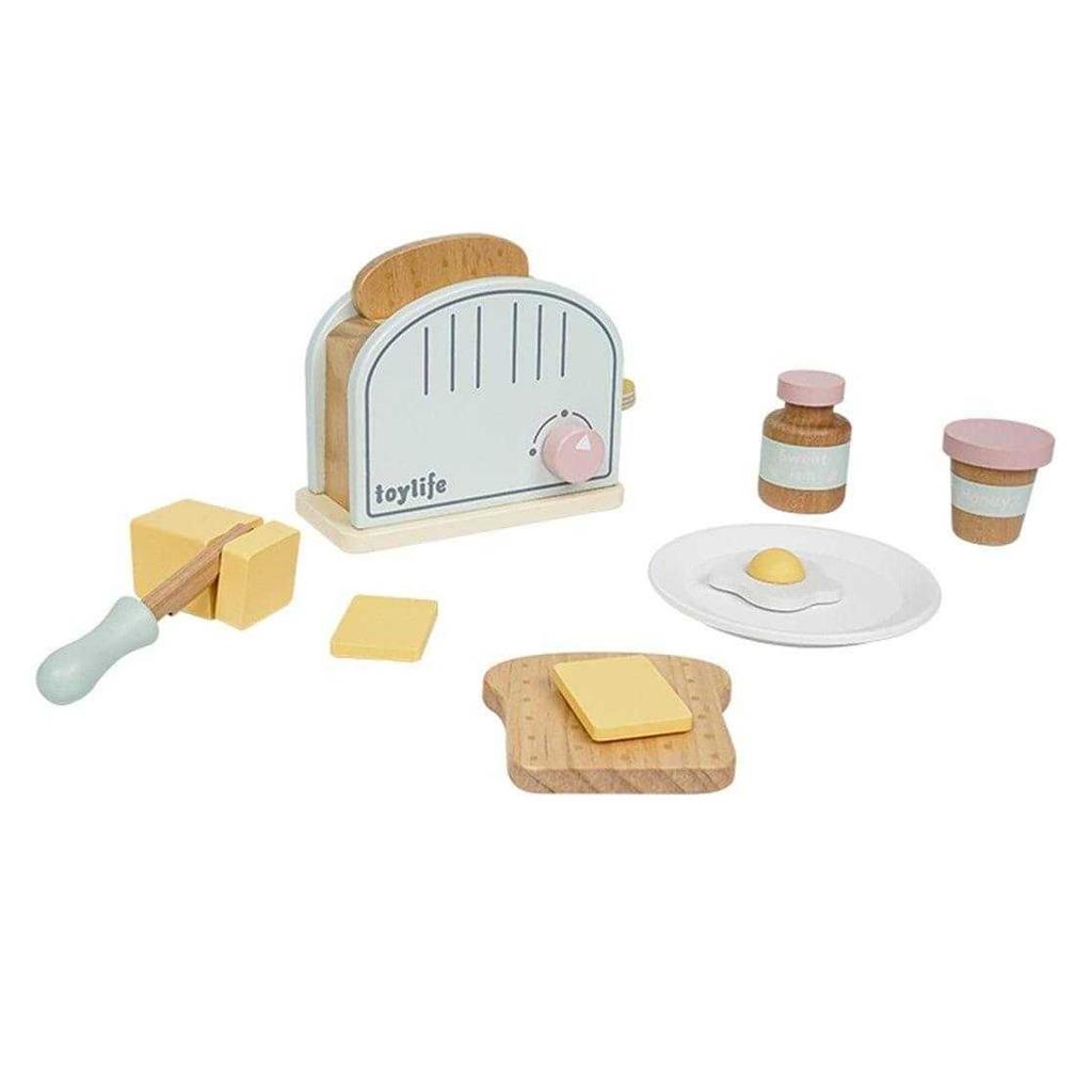 Toy Life Childrens/Kids Wooden Toaster Play Set