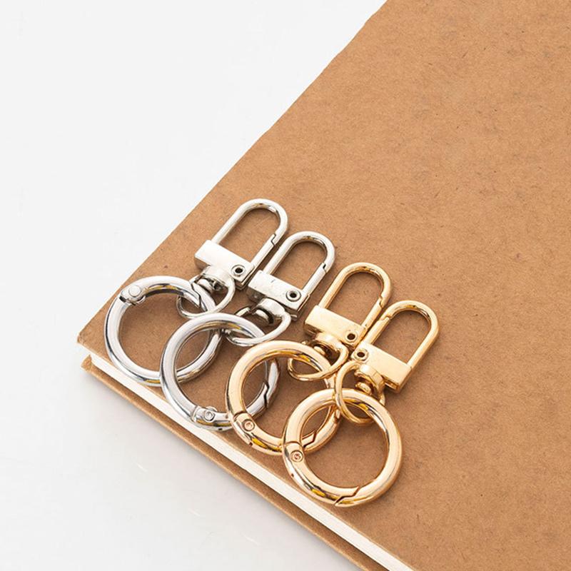 1pcs Zinc-Alloy Keychain Hook with Key Ring Bag Clip Hook with Spring Ring for Lanyard Making DIY Crafts Keychain