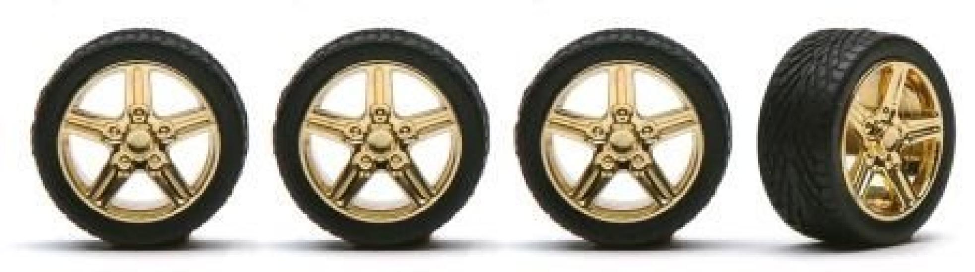 

Pegasus Hobby Bellagio Rim Gold Plated with Tires Set of 4 Plastic Model Parts PH1264 1/24 золотий