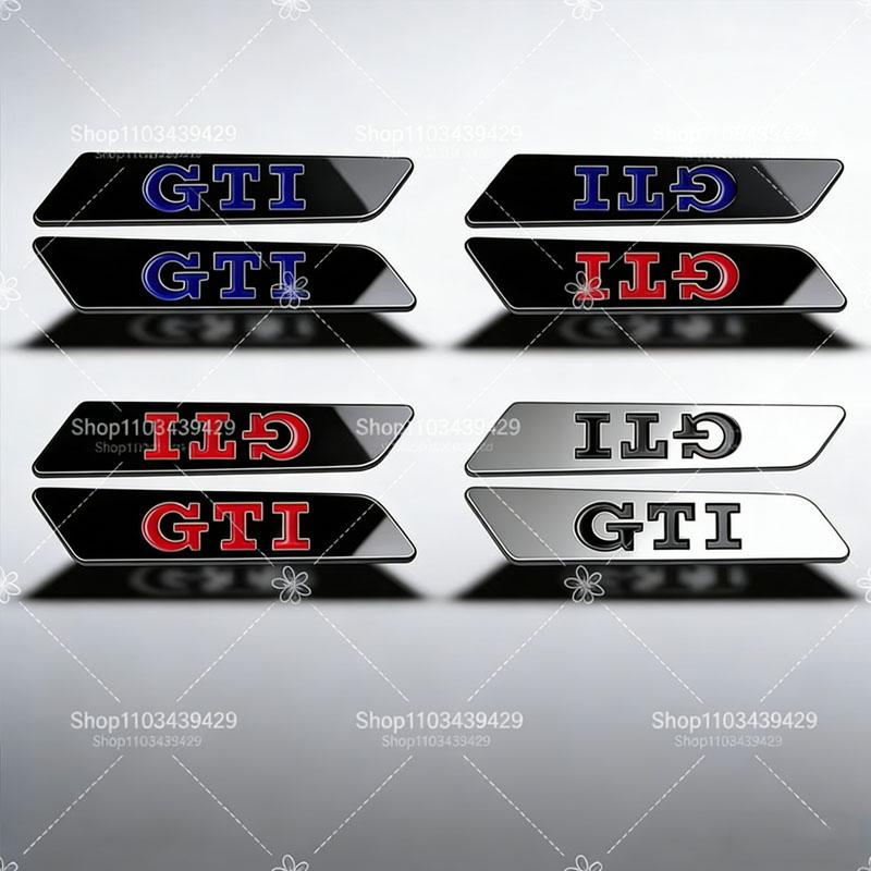 RUNTB1 Metal GTI Logo Side Fender Emblem Bumper Strip for VW Volkswagen Golf MK5 3 4 5 6 7 Polo Passat Jetta Tiguan Beetle Touran Bora