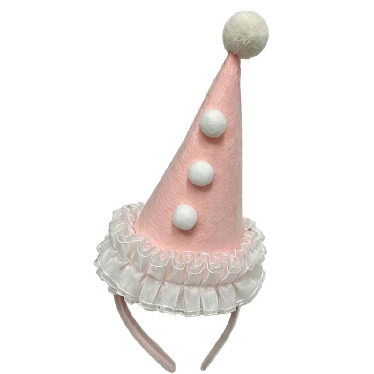 Cheerful Mini Party Clown Hat Headband with Wide Frame for Finishing Party Costumes without a Full-Size Hat Accessory