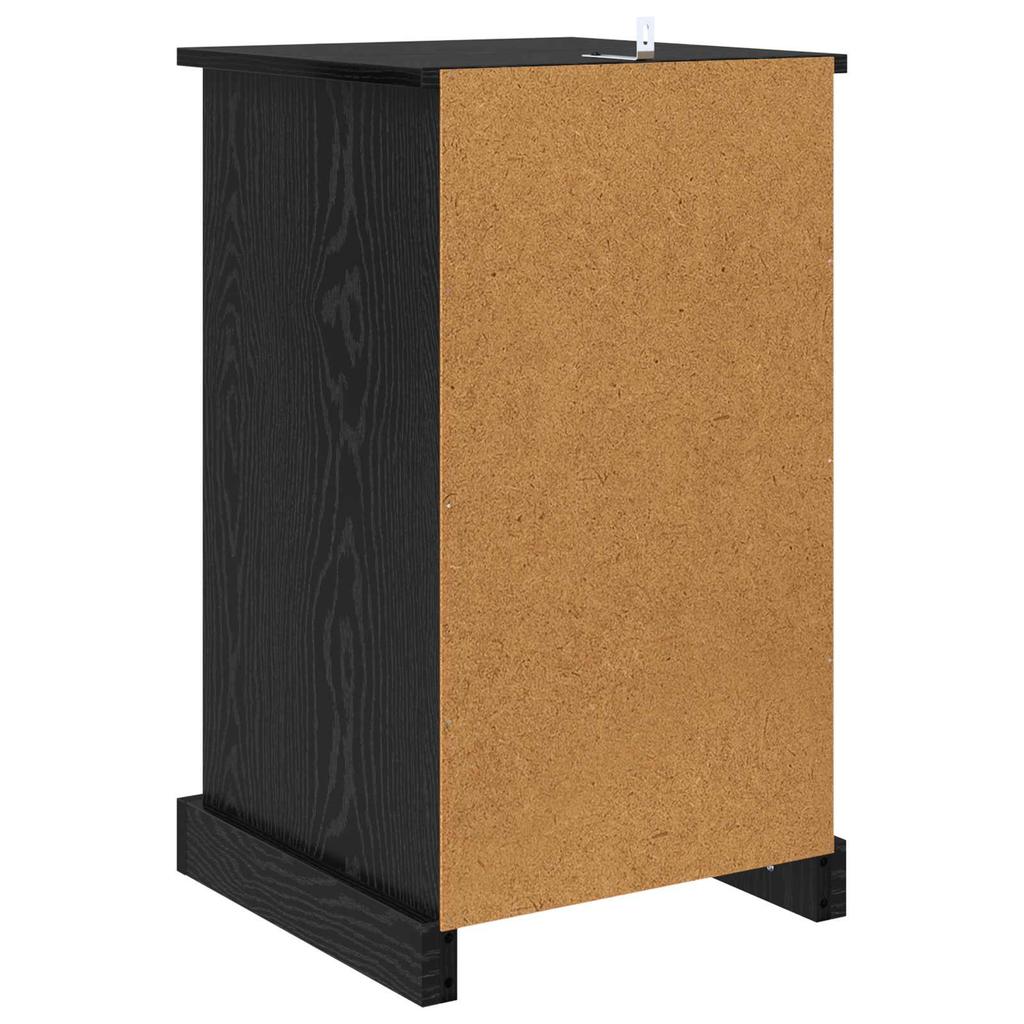 Nightstand Black Oak Look 39 X 39 X 67.5 Cm Engineered Wood