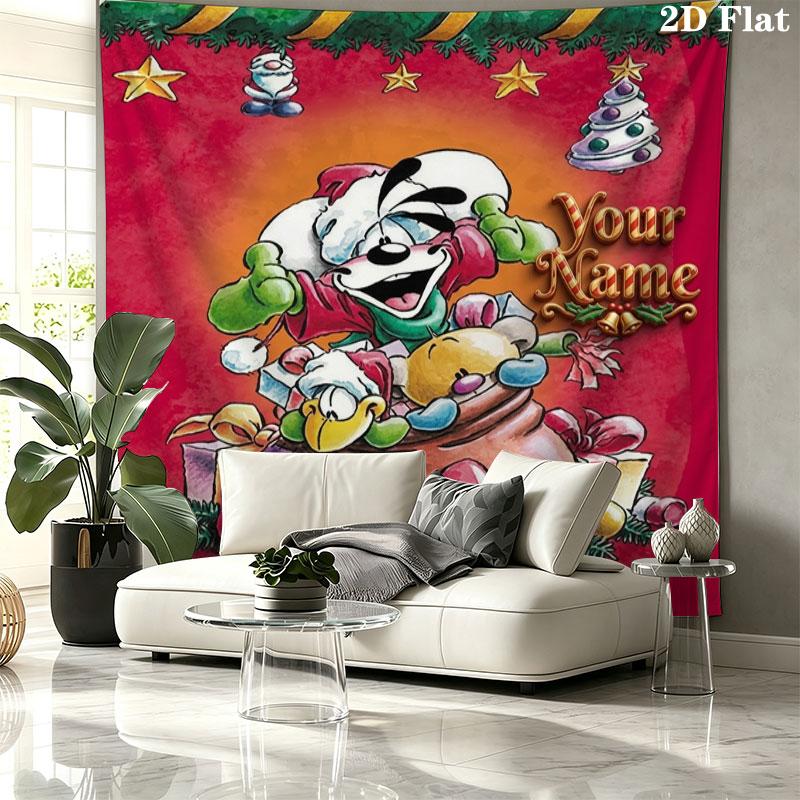 Diddl Custom Name Wall Tapestry Aesthetic Wall Hanging Printed Fabric Blanket Decorative Tapestries for Bedroom Living Room Home Decor