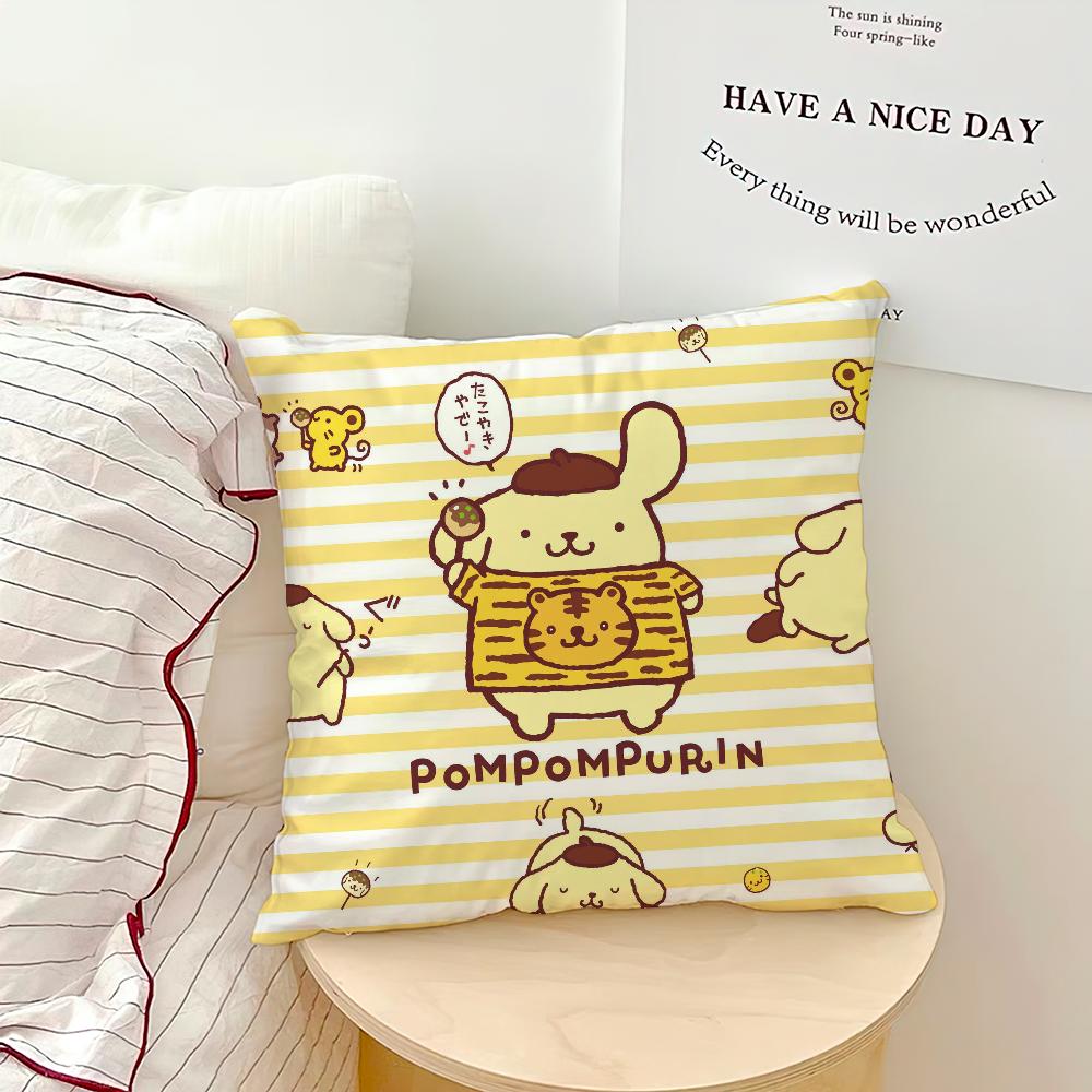 MINISO Cartoon P-Pompompurin-S Cute Pillow Case Sofa Living Room Bedroom Headboard Backrest Cushion Square Cushion Nap Time