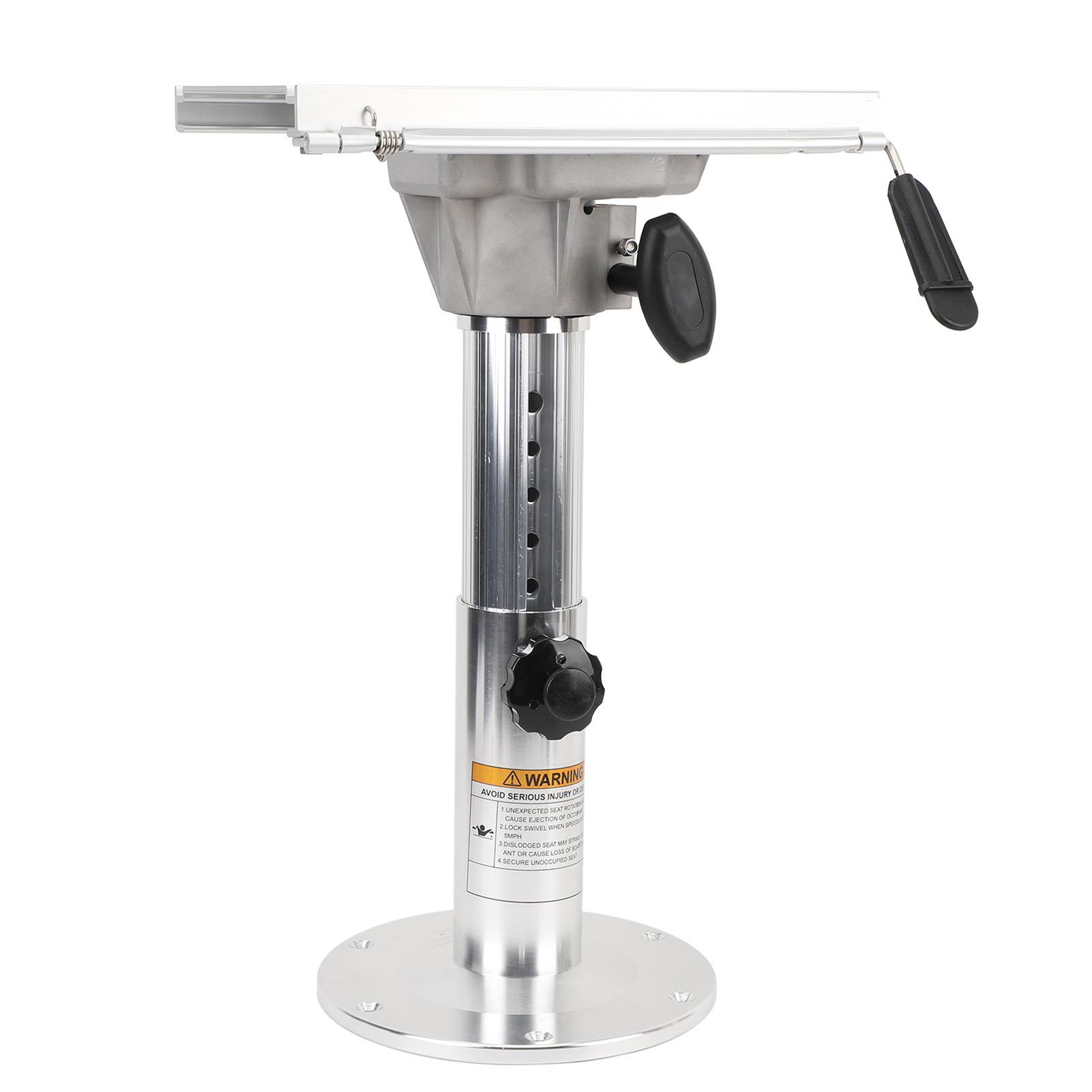 Boat Seat Pedestal Aluminum Alloy 360 Degree Swivel 330 to 480mm Adjustable Height Detachable Pedestal for RV Yacht Marine серебряный