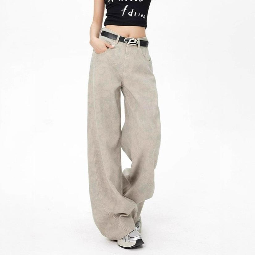 

Дизайнерские нишевые джинсы тай-дай с широкими штанинами женские летние большого размера с высокой талией, свободные прямые джинсы в стиле ретро для леди 4XL