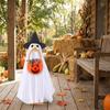 With Pumpkin Basket Porch Goose Halloween Outfit Witch Hat Goose Spooky Ghost Cloak Porch Decor