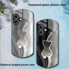 Trompe L'oeil Bear For Apple IPhone 16 11 13 15 14 Pro Max 12 Mini 7 8 Plus XR X XS Elliptical Shaped Tempered Glass Phone Case