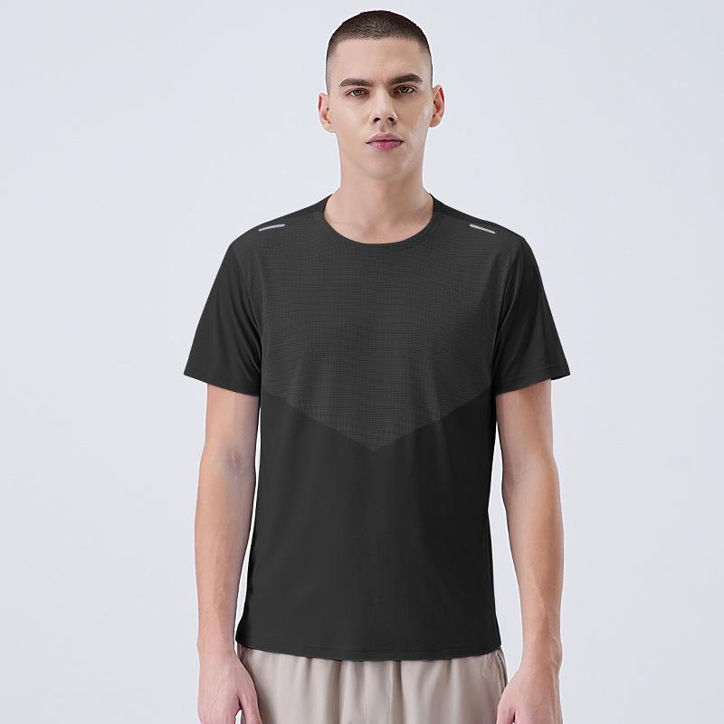 New Ice-Silk Cooling Quick-Dry T-Shirt for Men Moisture-wicking and breathable Spring/Summer sports short-sleeved fitness running quick-dry top