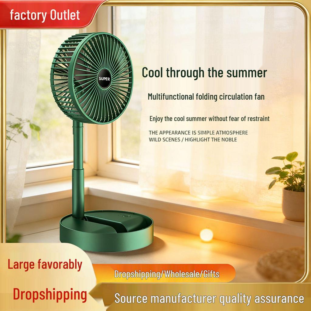 Portable Rechargeable Foldable Fan for Dorm, Desk, and Camping