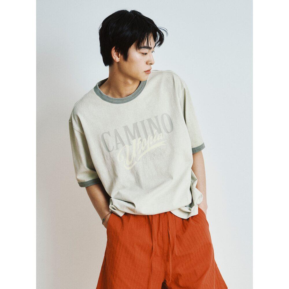 8Seconds Garment-Dyed Ribbed Lettering Short-Sleeve T-Shirt Khaki Khaki/M