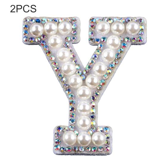 2Pcs DIY Handmade Patch Decor Fabric Adorable English Letter Shape Patch Sticker for Bag