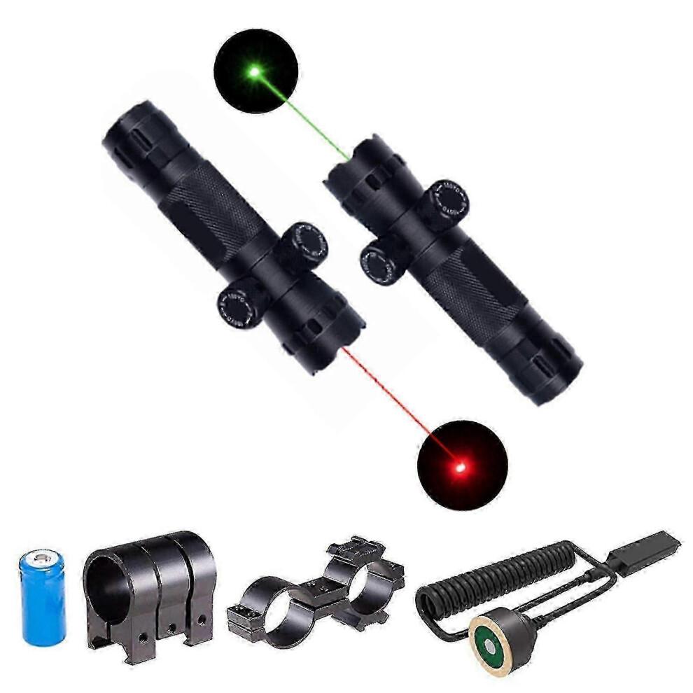 (Red Laser Set)Adjustable Green & Red Laser Pointer with CNC Aluminum Body, 16340 Battery for Outdoor & Presentations