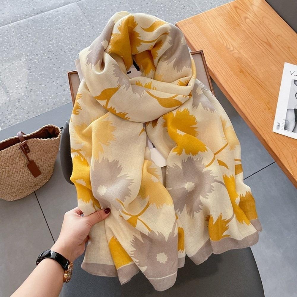 Korean Style Silk Scarf Elegant Long Wraps New Scarves  Women
