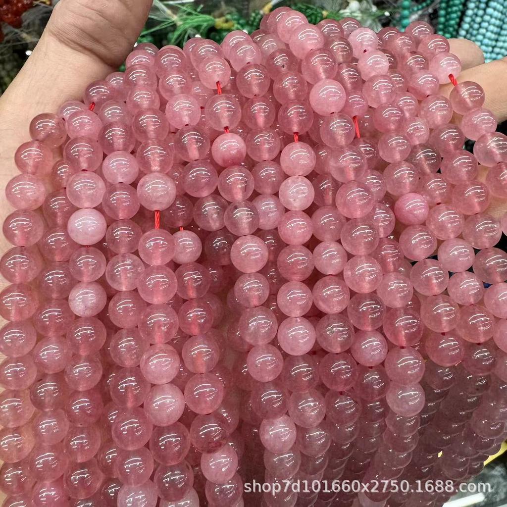 Honey Peach Stone Round Beads for DIY Jewelry - Popular Semi-Finished Accessories