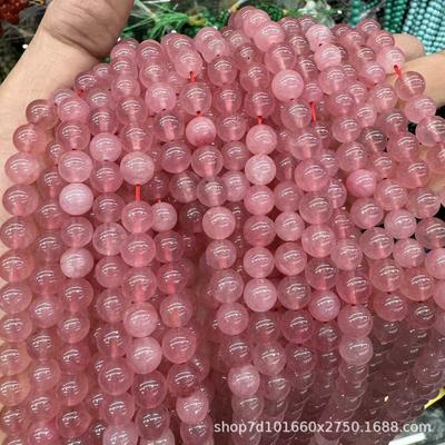 Perles Rondes Pêche Miel Noyau pour Bijoux DIY - Accessoires Semi-Finis Populaires