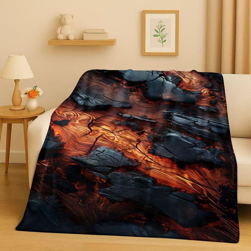 HD Retro Wood Grain Tree Growth Ring Brown Gray Flannel Blanket,Ultra Soft Plush Throw for Home Bedroom Bed Sofa Cover Gift Kid