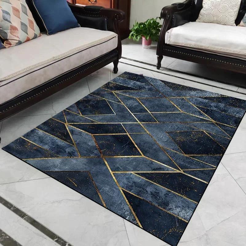 Light Luxury Geometry Carpets Modern Living Room Large Area Rugs Home Sofa Chair Side Soft Mat Room Decor Doorway Hallway Carpet