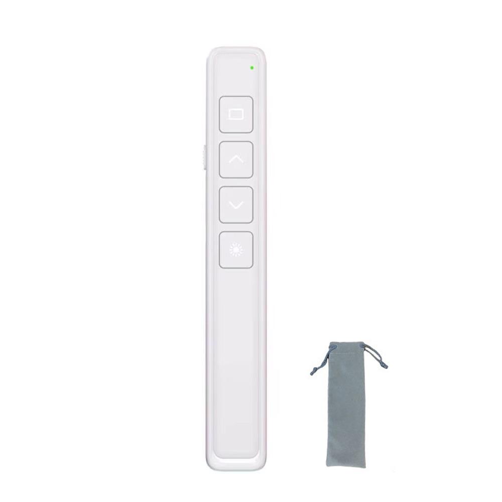 2,4 ГГц Беспроводной кликер для презентаций USB-зарядка Пульт дистанционного управления презентатором Переключатель слайдов PPT белый